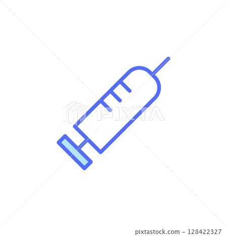 Medical Syringe Icon Representing Health Care and Vaccination Treatment in Clinical Settings 128422327