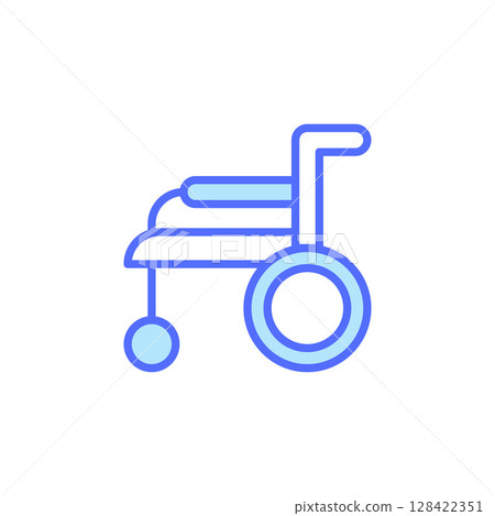 Illustration of a Sleek and Modern Wheelchair Icon Symbolizing Accessibility and Independence in Healthcare Illustration of a Sleek and Modern Wheelchair Icon Symbolizing Accessibility and Independence in Healthcare 128422351