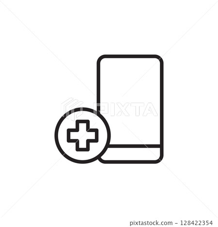 Mobile Health Monitoring Icon Representation with Smartphone and Medical Cross Symbol for Digital Health Solutions Mobile Health Monitoring Icon Representation with Smartphone and Medical Cross Symbol for Digital Health Solutions 128422354