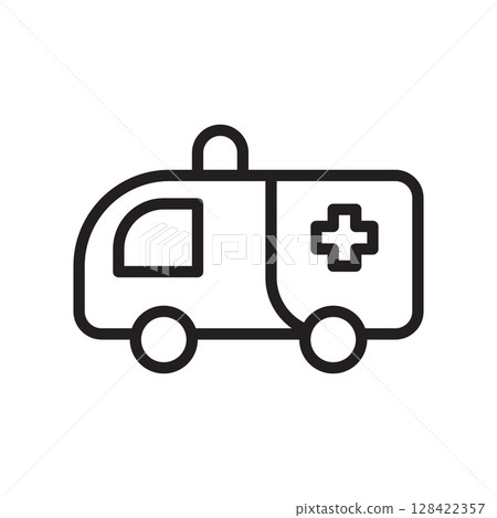 Ambulance Icon Representing Emergency Medical Services and Healthcare Transportation Ambulance Icon Representing Emergency Medical Services and Healthcare Transportation 128422357