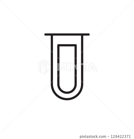 Minimalist Black and White Icon of a Test Tube Representing Laboratory Science and Medical Research 128422371