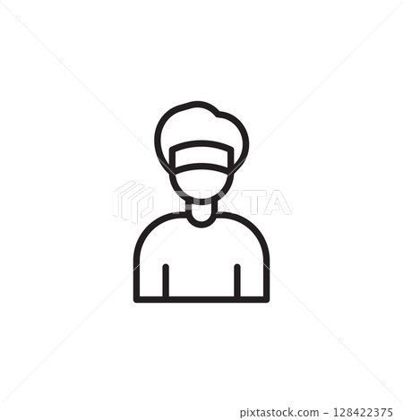 Healthcare Professional Icon Representing Medical Support and Patient Care in a Hospital Setting 128422375