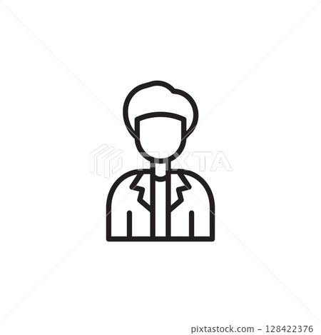 Medical Icon Representing Healthcare Professional in a Clinical Setting with Focus on Patient Care and Wellness Support 128422376