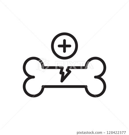 Medical Icon Illustrating Bone Pain with a Lightning Bolt Symbolizing Injury and Healing in a Healthcare Context Medical Icon Illustrating Bone Pain with a Lightning Bolt Symbolizing Injury and Healing in a Healthcare Context 128422377