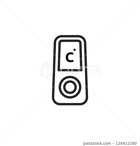 Digital Thermometer Icon for Medical Temperature Measurement and Health Monitoring Digital Thermometer Icon for Medical Temperature Measurement and Health Monitoring 128422380