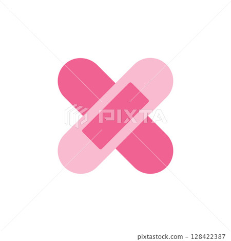 Medical Icon of Pink Bandage Representing Health Care and First Aid Treatment for Wound Protection and Injury Recovery 128422387