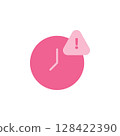 Medical Alert Icon Featuring Pink Clock Symbolizing Timely Intervention and Urgent Care in Healthcare Notifications 128422390