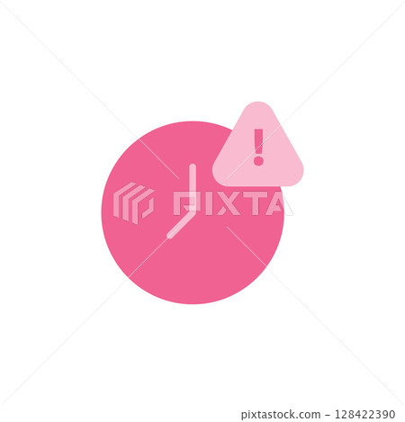 Medical Alert Icon Featuring Pink Clock Symbolizing Timely Intervention and Urgent Care in Healthcare Notifications 128422390