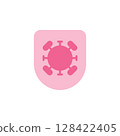 Medical Shield Icon Representing Virus Protection and Health Safety Measures in Pandemic Preparedness and Immunization Efforts 128422405