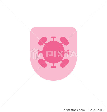 Medical Shield Icon Representing Virus Protection and Health Safety Measures in Pandemic Preparedness and Immunization Efforts 128422405