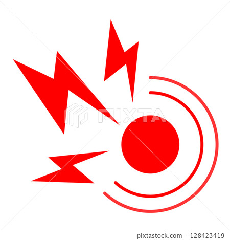 Pain area symbol vector isolated. Pain area symbol vector isolated. 128423419