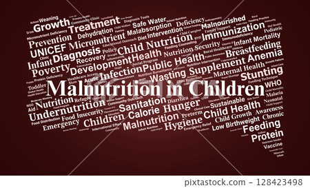 Malnutrition In Children Word Cloud. Essential Terms For Global Pediatric Health Malnutrition In Children Word Cloud. Essential Terms For Global Pediatric Health 128423498