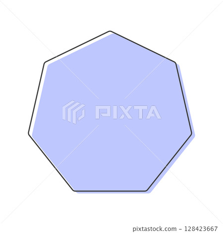 Blue line drawing heptagon - Simple and stylish polygonal frame and decoration illustration material Blue line drawing heptagon - Simple and stylish polygonal frame and decoration illustration material 128423667