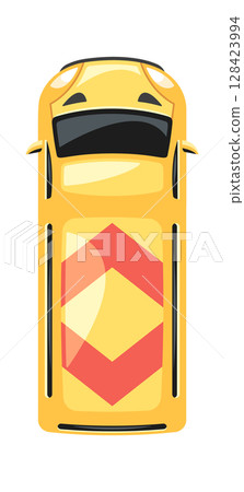Minivan city vehicle roof view 128423994