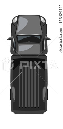 Black truck city car overhead 128424165