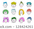 Various people's faces 128424261