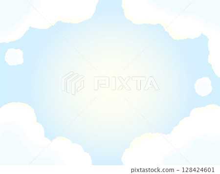 Frame material of clouds floating in the blue sky 128424601
