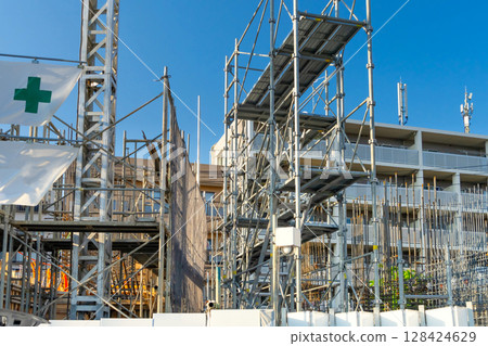 公寓建築工地圖片 128424629