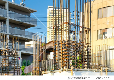 公寓建築工地圖片 公寓建築工地圖片 128424630