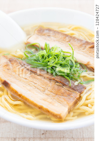 Delicious salt ramen with char siu noodles 128424727