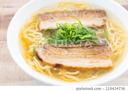 Delicious salt ramen with char siu noodles 128424736
