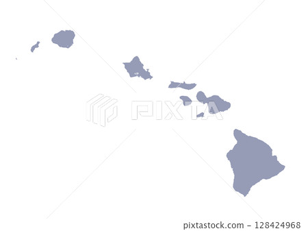 Grey Map of Hawaii Grey Map of Hawaii 128424968