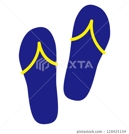 Illustration material: Beach sandals Illustration material: Beach sandals 128425134