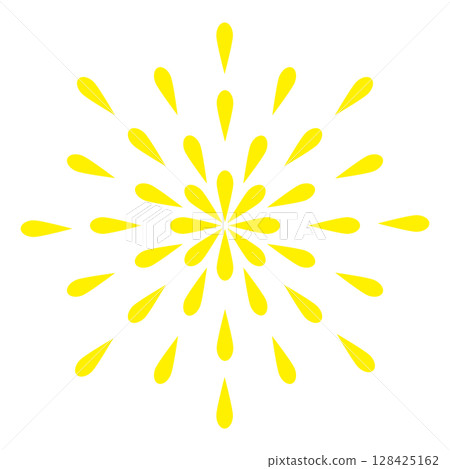 Illustration material Fireworks Yellow Illustration material Fireworks Yellow 128425162