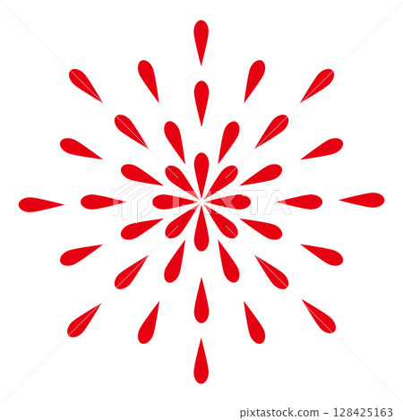 Illustration material Fireworks Red Illustration material Fireworks Red 128425163