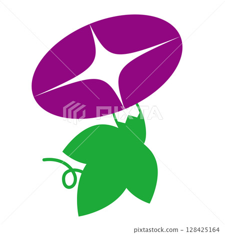 插圖材料牽牛花紫色 128425164
