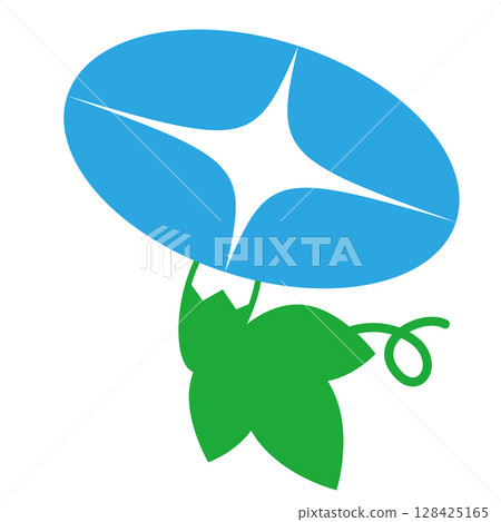 Illustration material Morning glory Blue Illustration material Morning glory Blue 128425165