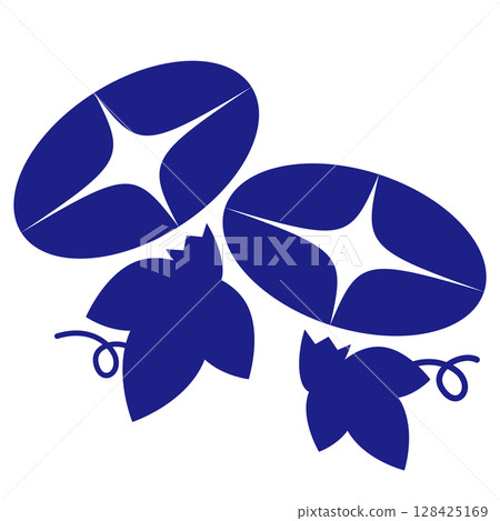 插圖素材牽牛花圖標 128425169