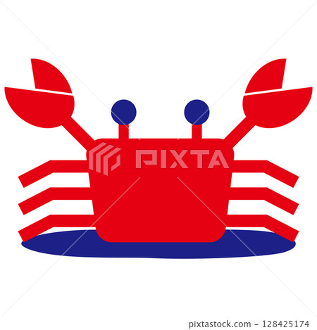 插畫素材有陰影的螃蟹 插畫素材有陰影的螃蟹 128425174