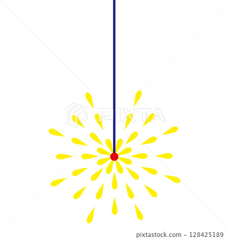 Illustration material: Sparklers, yellow 128425189