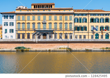 Colorful Riverside Buildings 128425495