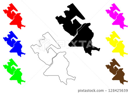 Dezful city (Islamic Republic of Iran, Persia, IRI, Khuzestan province) map vector illustration, scribble sketch Dezful map Dezful city (Islamic Republic of Iran, Persia, IRI, Khuzestan province) map vector illustration, scribble sketch Dezful map 128425639