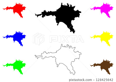 Gorgan city (Islamic Republic of Iran, Persia, IRI, Golestan province) map vector illustration, scribble sketch Esterabad map Gorgan city (Islamic Republic of Iran, Persia, IRI, Golestan province) map vector illustration, scribble sketch Esterabad map 128425642