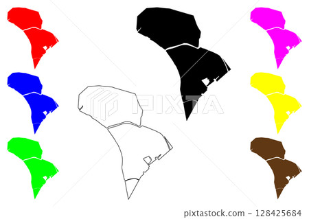 Khorramshahr city (Islamic Republic of Iran, Persia, IRI, Khuzestan province) map vector illustration, scribble sketch Khorramshahr map Khorramshahr city (Islamic Republic of Iran, Persia, IRI, Khuzestan province) map vector illustration, scribble sketch Khorramshahr map 128425684