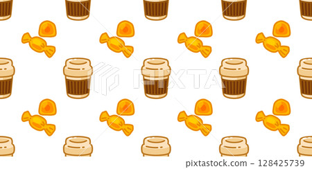 Caramel Coffee Candy Pattern 128425739