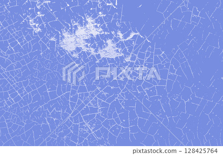 Cracked paint texture creating a distressed background in light blue and white 128425764