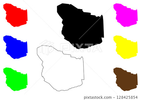 Arbil city (Republic of Iraq, Governorate Erbil) map vector illustration, scribble sketch Erbil or Hawler map 128425854