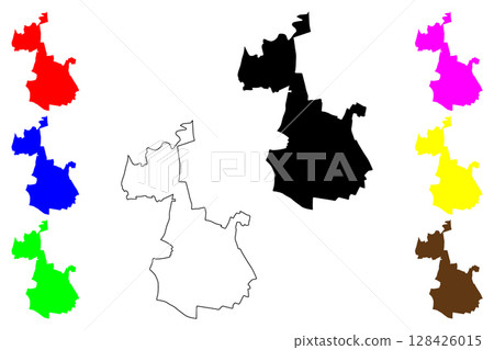 Ramat Gan city (State of Israel, Tel Aviv District) map vector illustration, scribble sketch Ramat Gan map 128426015