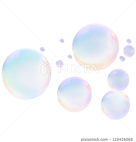 透明背景上的肥皂泡 128426068