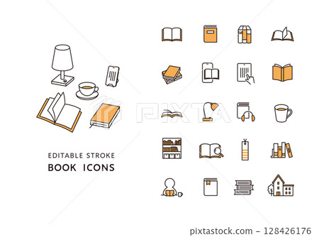 書籍和閱讀相關圖示集(顏色) 書籍和閱讀相關圖示集(顏色) 128426176