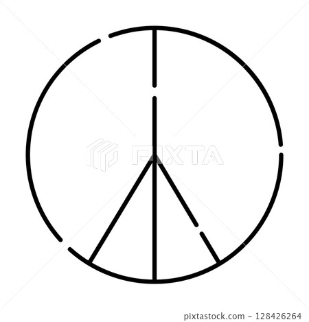 Pacific sign, a symbol of peace, vector black line icon 128426264