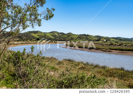 Walking from Troviscais to the River Mira, Vicentine Coast Natural Park Portugal, Rota Vicentina Coast. 128426395
