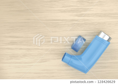 Blue portable inhaler device 128426629