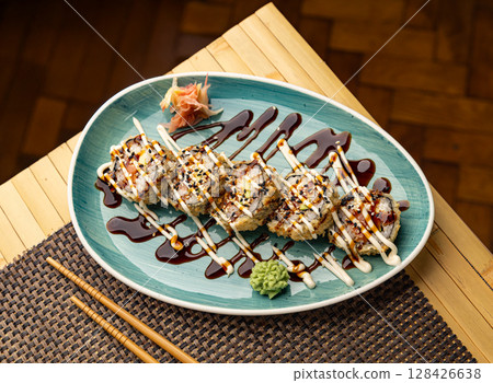 Tempura sushi roll Tempura sushi roll 128426638