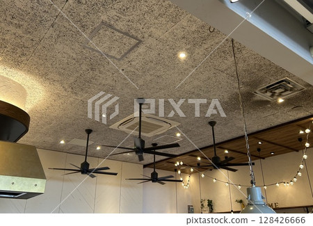 Shop ceiling: wood fiberboard Shop ceiling: wood fiberboard 128426666