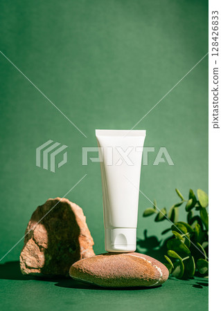 A white tube of soothing face cream A white tube of soothing face cream 128426833